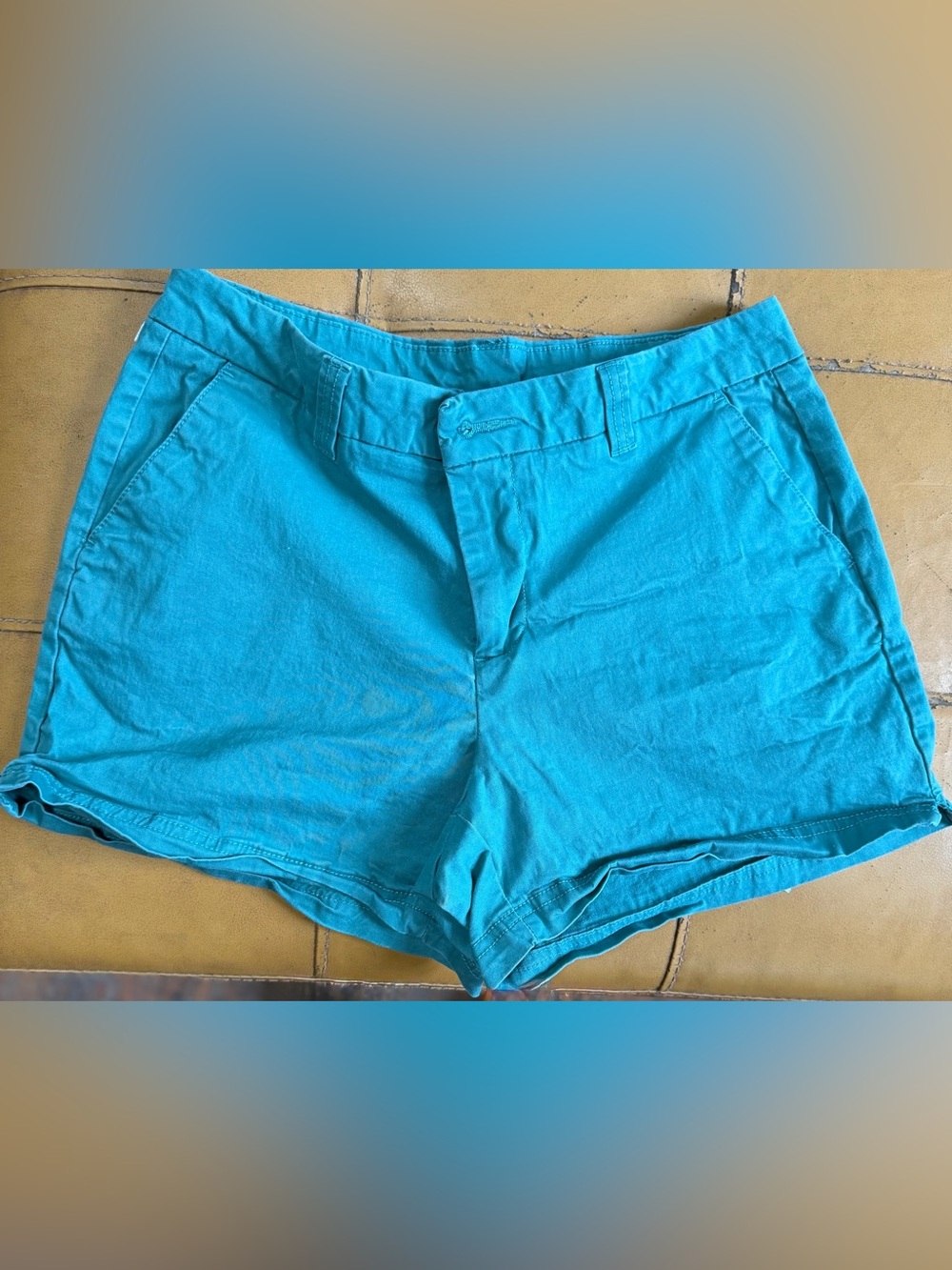 Magellan Outdoors Women's Flat-Front Chino Shorts in Turquoise
